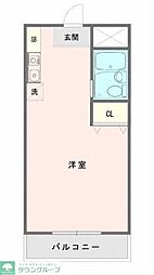 サンヒルズ習志野 1Kの間取図画像