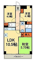 ライオンズガーデン津田沼 3LDKの間取図画像