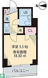 ベイステート安間 1Kの間取図画像