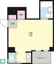 トップ勝田台NO1 ワンルームの間取図画像