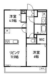 リコルテ緑が丘 2LDKの間取図画像