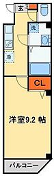KANENARI和光前原 1Kの間取図画像