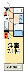 GRADUS大久保 1Kの間取図画像