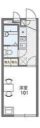 レオパレスレイフローラ 2階1Kの間取り