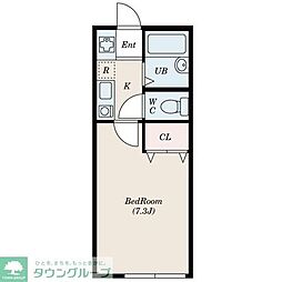 プレステージ幕張 1階1Kの間取り