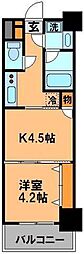 日神デュオステージ船橋 7階1DKの間取り