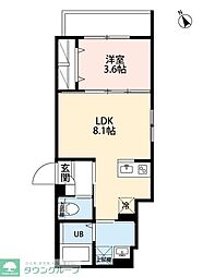 robot home 津田沼(ロボットホームツダヌマ) 1階1LDKの間取り