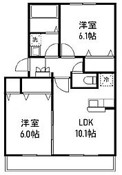 Esperanza（エスペランサ） 2階2LDKの間取り
