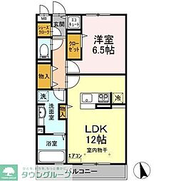 プレジャー 2階1LDKの間取り