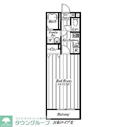 アムール DU MONDEI 1階1Kの間取り