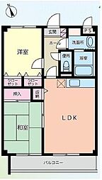 ヴィレッジ京成稲毛駅前 1階2LDKの間取り