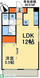 東京メトロ東西線 妙典駅 徒歩16分の賃貸マンション 1階1LDKの間取り