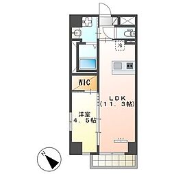 アーバンパレス 4階1LDKの間取り