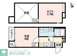 アレーゼ本大久保(アレーゼホンオオクボ) 1階1Kの間取り