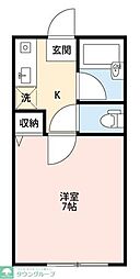 ウィリストン 1階1Kの間取り