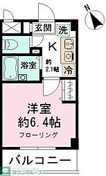 ミリアビタＮｏ．5 5階1Kの間取り