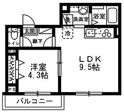 ＳＴＵ千葉中央 3階1LDKの間取り