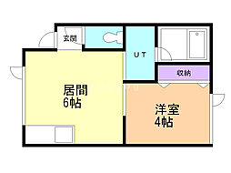 サンコート稲積公園 1DKの間取図画像