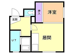 エルドラード西町C 1LDKの間取図画像