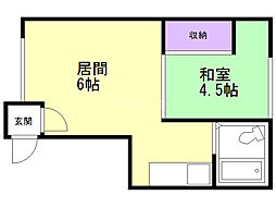 あけぼのハイツ 1DKの間取図画像