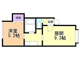 グランドハイツ手稲 1LDKの間取図画像