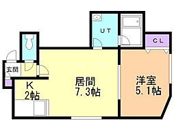 ヴェステン 1LDKの間取図画像