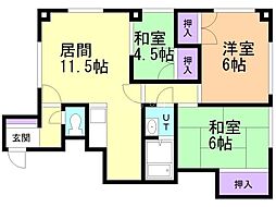シャトーウェステリア 3階3LDKの間取り