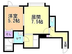 ペアービレッジ 2階1DKの間取り