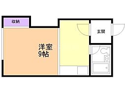 ラセーヌ八軒 ワンルームの間取図画像