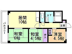 メゾンド山の手 3LDKの間取図画像