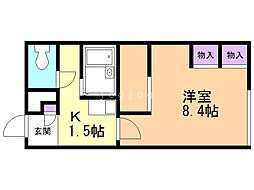 レオパレスモーリエ 1Kの間取図画像