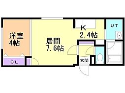 Ｓｅａ　Ｔｈｅ　Ｓｔａｒｓ（シーザスターズ） 4階1LDKの間取り