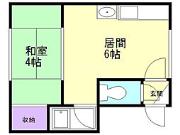 ロジェ曙1 1DKの間取図画像