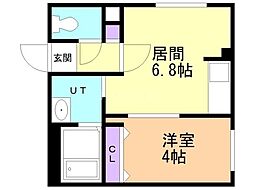 札幌市西区発寒三条6丁目マンション 1DKの間取図画像