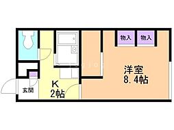 レオパレスフロラシオン 1Kの間取図画像