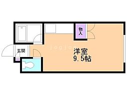 プレザントMS ワンルームの間取図画像