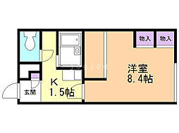 レオパレスエピ 1Kの間取図画像