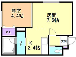 アプリーラ稲穂 1LDKの間取図画像