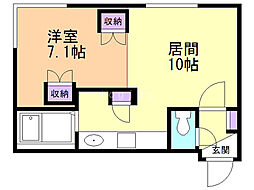 メゾンドール 1LDKの間取図画像
