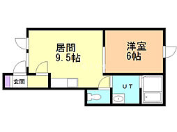 ラピス3 1LDKの間取図画像