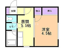 ステージノア 1DKの間取図画像