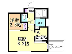 シャイニングドリーム山の手 1LDKの間取図画像