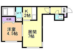 ブランノワール湖水 1LDKの間取図画像