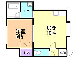 クチュール曙 1LDKの間取図画像