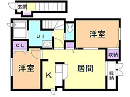 サニー 2LDKの間取図画像