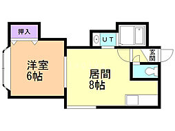 ヴァンベール1st 1LDKの間取図画像