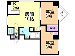 恒志堂手稲ビル1 2LDKの間取図画像