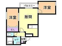 アンソレイエ1 2LDKの間取図画像