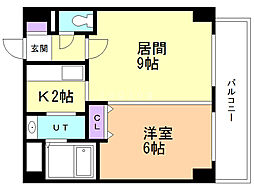 ラビドール手稲 1LDKの間取図画像