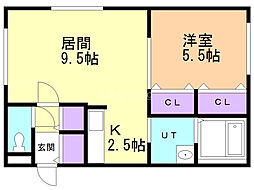 レストシティ琴似 1LDKの間取図画像